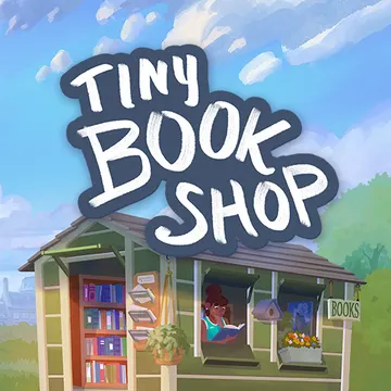 Official app icon for Tiny Bookshop, showing the Tiny Bookshop title above a shop.