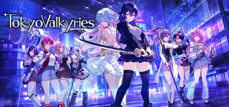 Tokyo Valkyries promotional art of a group of women carrying weapons in a neon city.