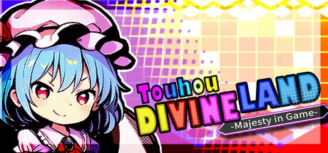 Touhou: Divine Land promotional illustration of a blue-haired character beside the title.