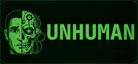 UNHUMAN title beside a green pixel-art face