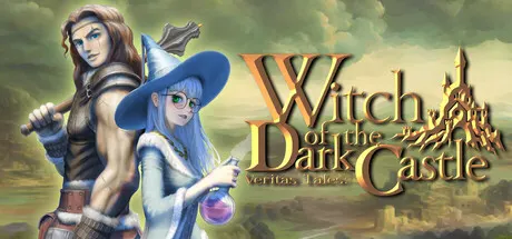 Veritas Tales: Witch of the Dark Castle promotional art of a warrior and a mage in front of a castle.