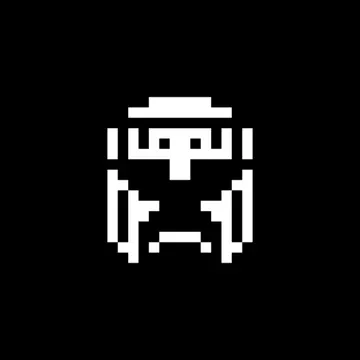 Official app icon for Void: Roguelite loot grind, showing a small white pixel-art figure on black.