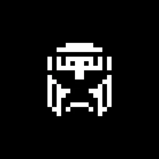 Official app icon for Void: Roguelite loot grind, showing a small white pixel-art figure on black.