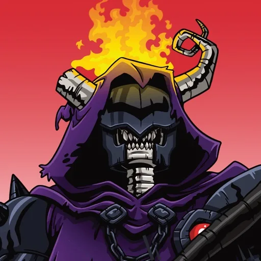 Official app icon for Watcher Chronicles, showing a masked figure wearing purple armor.
